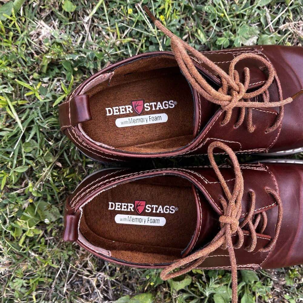 Deer Stags Boys Zander Lace-Up Dress Shoes, Redwood, Brown, Size 3.5 - Picture 9 of 12